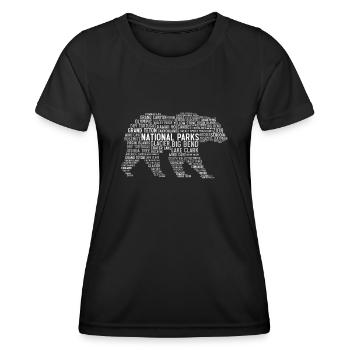 U.S. National Parks, Bear National Park - Women's Functional T-Shirt - black - Front - AI Model Female 172 light (172cm)