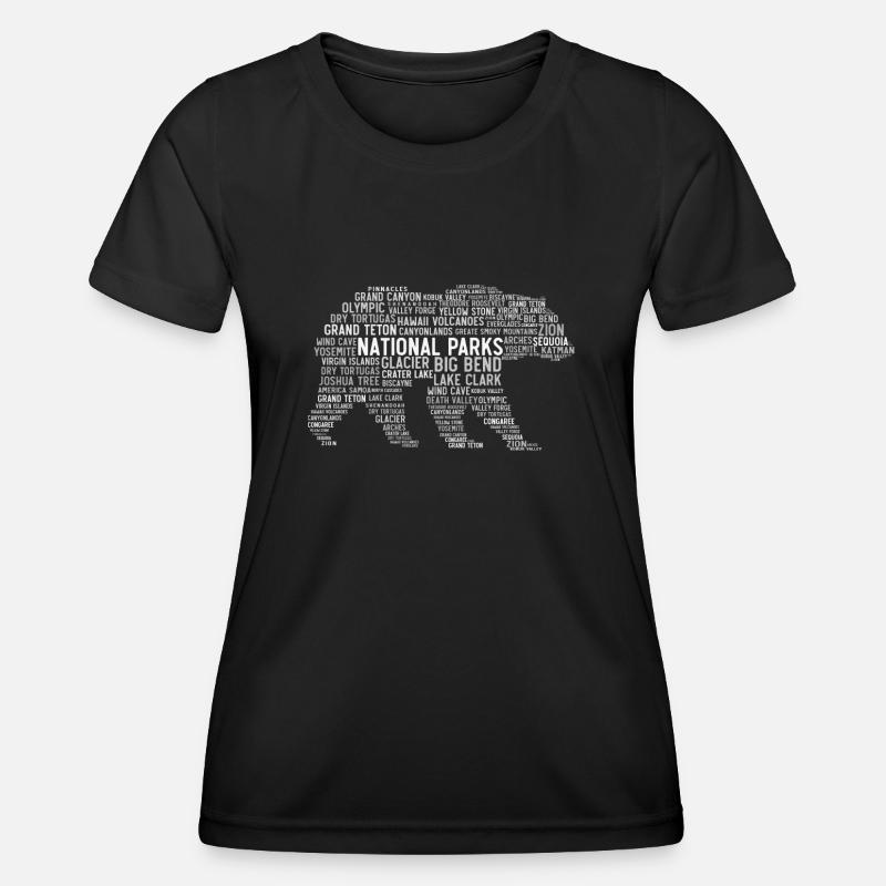 U.S. National Parks, Bear National Park - Women's Functional T-Shirt - black