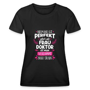 Doctorat Presque Parfait Docteur 2022 - T-shirt sport Femme - noir - Devant - AI Model Female 172 light (172cm)