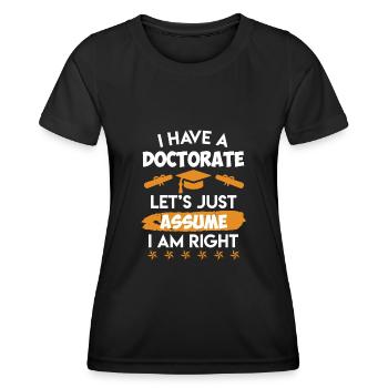Doktor 2022 Ich habe einen Doktortitel Promotion - Frauen Funktions-T-Shirt - Schwarz - Vorne - AI Model Female 172 light (172cm)