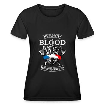 French Blood Flows Through My Veins - Women's Functional T-Shirt - black - Front - AI Model Female 172 light (172cm)