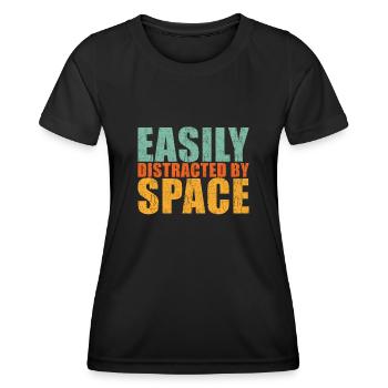 Space - Frauen Funktions-T-Shirt - Schwarz - Vorne - AI Model Female 172 light (172cm)