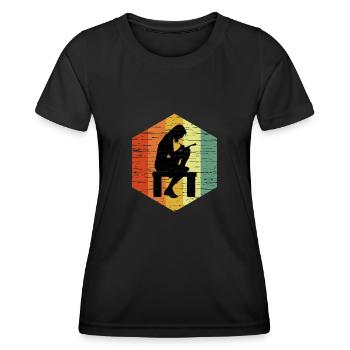 Vintage Writer T Shirt - Frauen Funktions-T-Shirt - Schwarz - Vorne - AI Model Female 172 light (172cm)