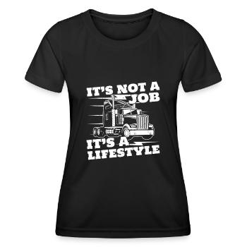 Truck Driver Trucker & Lorry Gifts - Women's Functional T-Shirt - black - Front - AI Model Female 172 light (172cm)