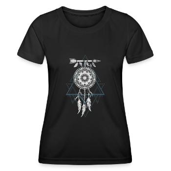Traumfänger Dreamcatcher Traum Träumen - Frauen Funktions-T-Shirt - Schwarz - Vorne - AI Model Female 172 light (172cm)