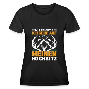 Mir reichts ich gehe auf meinen Hochsitz Jäger - Frauen Funktions-T-Shirt - Schwarz - Vorne - AI Model Female 172 light (172cm)