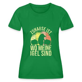 Zuhause ist wo meine Igel sind Tier Wald - Frauen Funktions-T-Shirt - Kelly Green - Vorne - AI Model Female 172 dark (172cm)