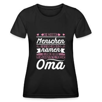 Oma Großmutter Spruch Muttertag Geschenk Beste Oma - Frauen Funktions-T-Shirt - Schwarz - Vorne - AI Model Female 172 light (172cm)
