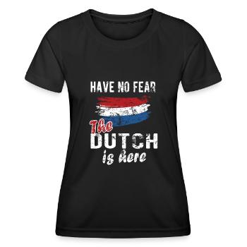 Pays-Bas néerlandais Drapeau néerlandais - T-shirt sport Femme - noir - Devant - AI Model Female 172 light (172cm)