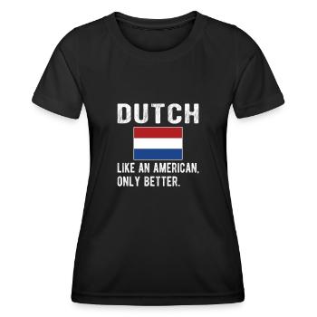 Néerlandais Pays-Bas Origine néerlandaise - T-shirt sport Femme - noir - Devant - AI Model Female 172 light (172cm)