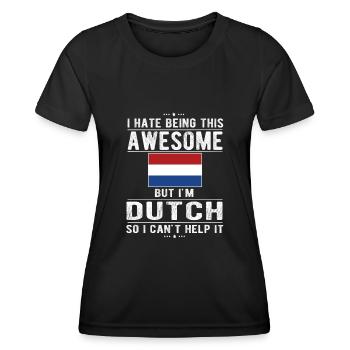 Néerlandais Pays-Bas Origine néerlandaise - T-shirt sport Femme - noir - Devant - AI Model Female 172 light (172cm)