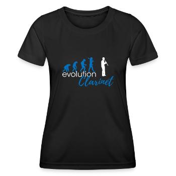 Évolution de la clarinette - T-shirt sport Femme - noir - Devant - AI Model Female 172 light (172cm)