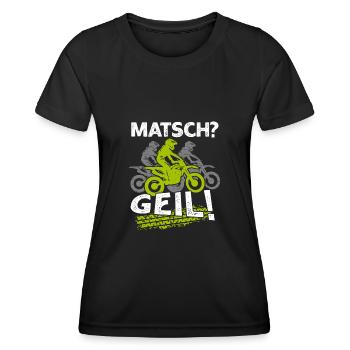 Matsch Geil Motocross Motocrossfahrer Dreckig - Frauen Funktions-T-Shirt - Schwarz - Vorne - AI Model Female 172 light (172cm)