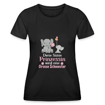 Diese Süsse Prinzessin Wird Grosse Schwester - Frauen Funktions-T-Shirt - Schwarz - Vorne - AI Model Female 172 light (172cm)