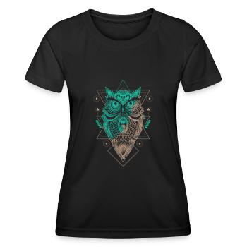 Eule Eulen Fan Lieblingstier Eule - Frauen Funktions-T-Shirt - Schwarz - Vorne - AI Model Female 172 light (172cm)