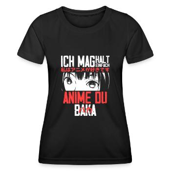 J’aime juste Anime Du Baka Anime Otaku - T-shirt sport Femme - noir - Devant - AI Model Female 172 light (172cm)