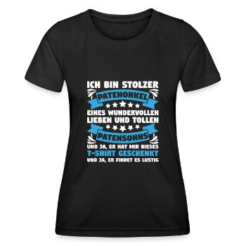 Stolzer Patenonkel vom Patensohn Taufpate Geschenk - Frauen Funktions-T-Shirt - Schwarz - Vorne - AI Model Female 172 light (172cm)
