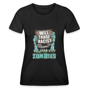 Anti Rassismus - Frauen Funktions-T-Shirt - Schwarz - Vorne - AI Model Female 172 light (172cm)