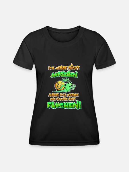Lustiges Laufshirt mit Schneckeund witzigem Spruch - Frauen Funktions-T-Shirt - Schwarz