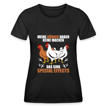 Hühner Hühnerstall Spruch mit Huhn - Frauen Funktions-T-Shirt - Schwarz - Vorne - AI Model Female 172 light (172cm)