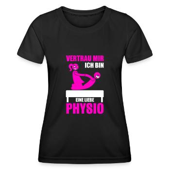 Physiotherapeutin Spruch Lustig Physio - Frauen Funktions-T-Shirt - Schwarz - Vorne - AI Model Female 172 light (172cm)