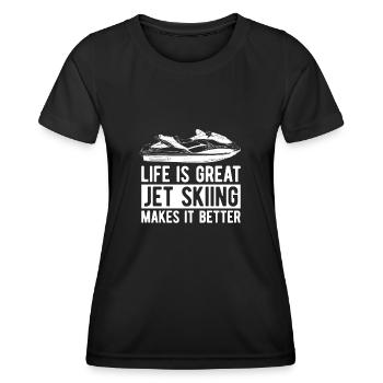 Jetski Jet Ski Motorschlitten - Frauen Funktions-T-Shirt - Schwarz - Vorne - AI Model Female 172 light (172cm)