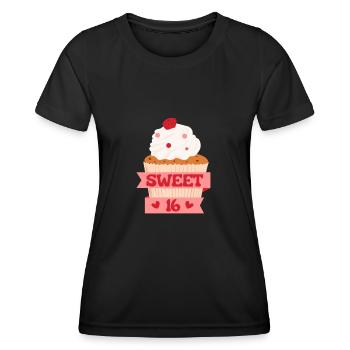 Sweet 16 - Frauen Funktions-T-Shirt - Schwarz - Vorne - AI Model Female 172 light (172cm)