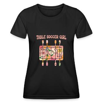 Table football foosball Wuzzler - Women's Functional T-Shirt - black - Front - AI Model Female 172 light (172cm)