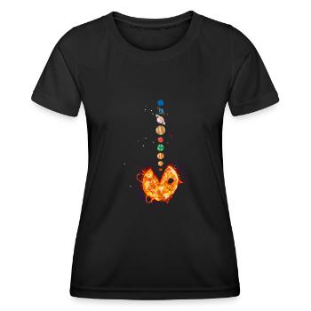 Système solaire, Planètes solaires, Astrologie - T-shirt sport Femme - noir - Devant - AI Model Female 172 light (172cm)