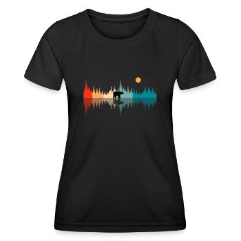 Ondes sonores nature, audiophiles - T-shirt sport Femme - noir - Devant - AI Model Female 172 light (172cm)