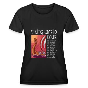 Tour du monde viking Viking Valhalla Odin - T-shirt sport Femme - noir - Devant - AI Model Female 172 light (172cm)