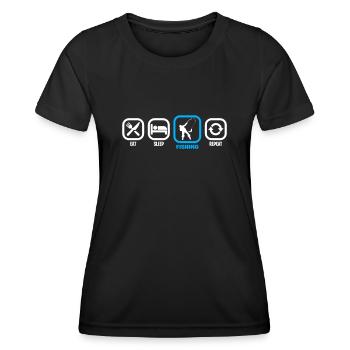 Eat Sleep Fishing T-Shirt - Women's Functional T-Shirt - black - Front - AI Model Female 172 light (172cm)