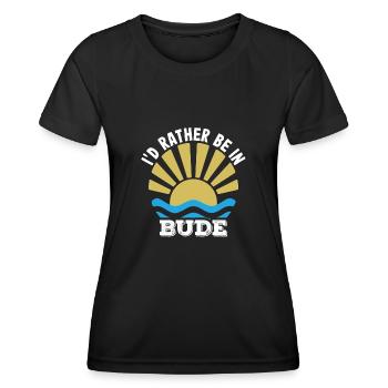 Urlaub UK - Cornwall - Ich wäre lieber in Bude - Frauen Funktions-T-Shirt - Schwarz - Vorne - AI Model Female 172 light (172cm)
