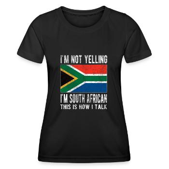 Afrique du Sud Drapeau Afrique du Sud Origine Afrique du Sud - T-shirt sport Femme - noir - Devant - AI Model Female 172 light (172cm)