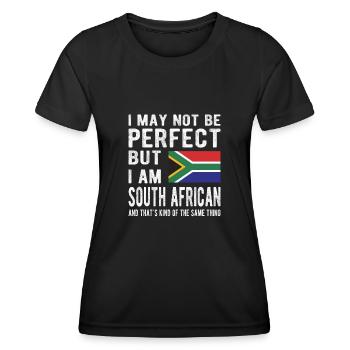 Afrique du Sud Origine Afrique du Sud Drapeau de l’Afrique du Sud - T-shirt sport Femme - noir - Devant - AI Model Female 172 light (172cm)