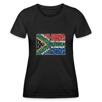 Afrique du Sud Drapeau Afrique du Sud Afrique du Sud Racines - T-shirt sport Femme - noir - Devant - AI Model Female 172 light (172cm)