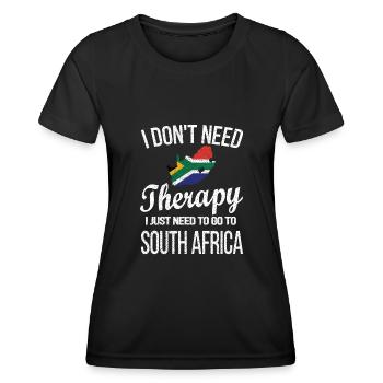 Afrique du Sud Drapeau Afrique du Sud Origine Afrique du Sud - T-shirt sport Femme - noir - Devant - AI Model Female 172 light (172cm)
