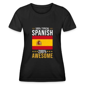 Cadeau espagnol 100% espagnol - T-shirt sport Femme - noir - Devant - AI Model Female 172 light (172cm)