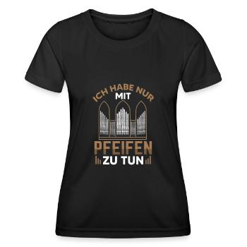 Orgelspieler Orgel Pfeifenorgel Organist - Frauen Funktions-T-Shirt - Schwarz - Vorne - AI Model Female 172 light (172cm)