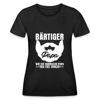 Vatertag Vater mit Bart bärtiger Papa - Frauen Funktions-T-Shirt - Schwarz - Vorne - AI Model Female 172 light (172cm)