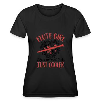Fetus Players Flute Recorder Music Gifts - Women's Functional T-Shirt - black - Front - AI Model Female 172 light (172cm)