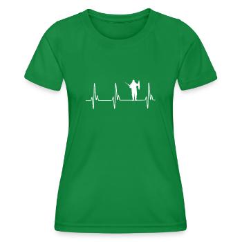 Mon cœur bat pour les chasseurs - T-shirt sport Femme - vert - Devant - AI Model Female 172 dark (172cm)