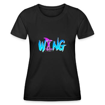 Wing Foiling Wing Surf Wing Foil Wingfoil - Frauen Funktions-T-Shirt - Schwarz - Vorne - AI Model Female 172 light (172cm)