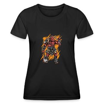 Minotaurus I Fabelwesen altes Griechenland Motiv - Frauen Funktions-T-Shirt - Schwarz - Vorne - AI Model Female 172 light (172cm)