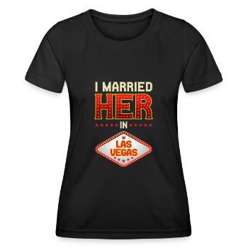 Las Vegas Hochzeit - Frauen Funktions-T-Shirt - Schwarz - Vorne - AI Model Female 172 light (172cm)