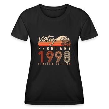 Gift Retro Limited Février 1998 - T-shirt sport Femme - noir - Devant - AI Model Female 172 light (172cm)