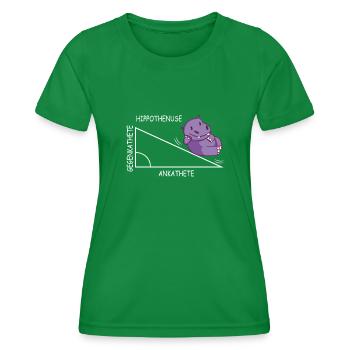 Lustiges Mathe Wortspiel Hippothenuse Nilpferd - Frauen Funktions-T-Shirt - Kelly Green - Vorne - AI Model Female 172 dark (172cm)
