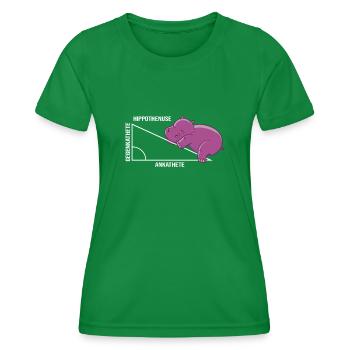 Lustiges Mathe Wortspiel Hippothenuse Nilpferd - Frauen Funktions-T-Shirt - Kelly Green - Vorne - AI Model Female 172 dark (172cm)