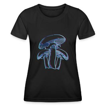 Pilzsammler abstrakte Pilze Pilzsucher - Frauen Funktions-T-Shirt - Schwarz - Vorne - AI Model Female 172 light (172cm)