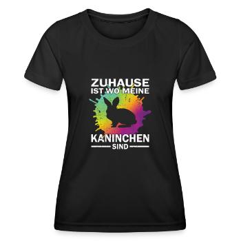 Zuhause ist wo meine Kaninchen sind - Hasen - Frauen Funktions-T-Shirt - Schwarz - Vorne - AI Model Female 172 light (172cm)